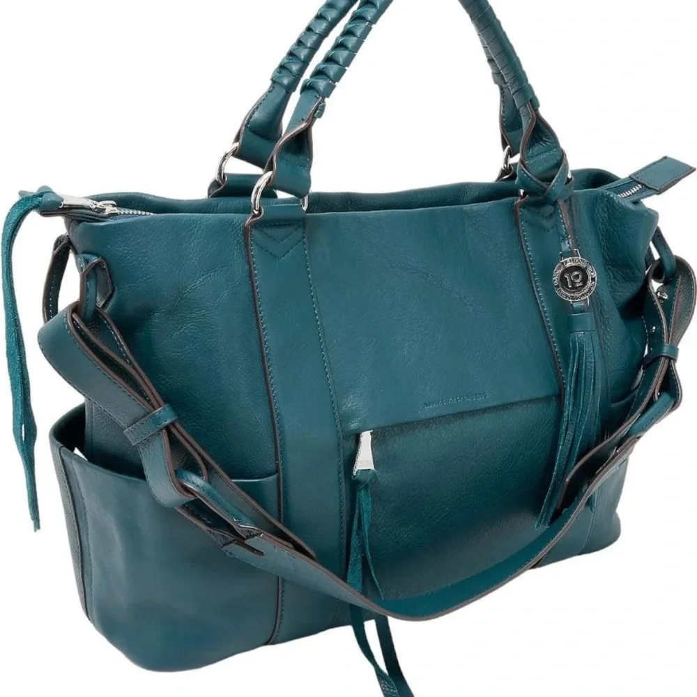 Aimee Kestenberg Teal Leather Satchel The Suzie 10th Anniversary GUC - Picture 15 of 16